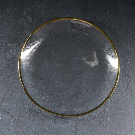 Тарелка Sima-Land стеклянная обеденная «Руно» d=26 5 см цвет каёмки золотой