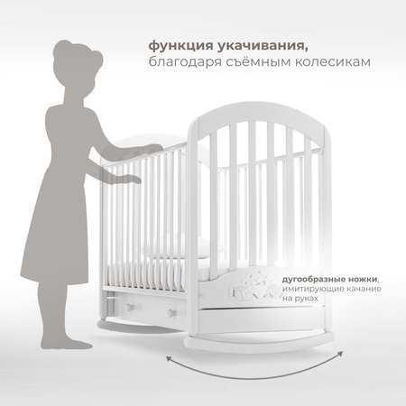 Детская кроватка Nuovita прямоугольная, без маятника (белый)