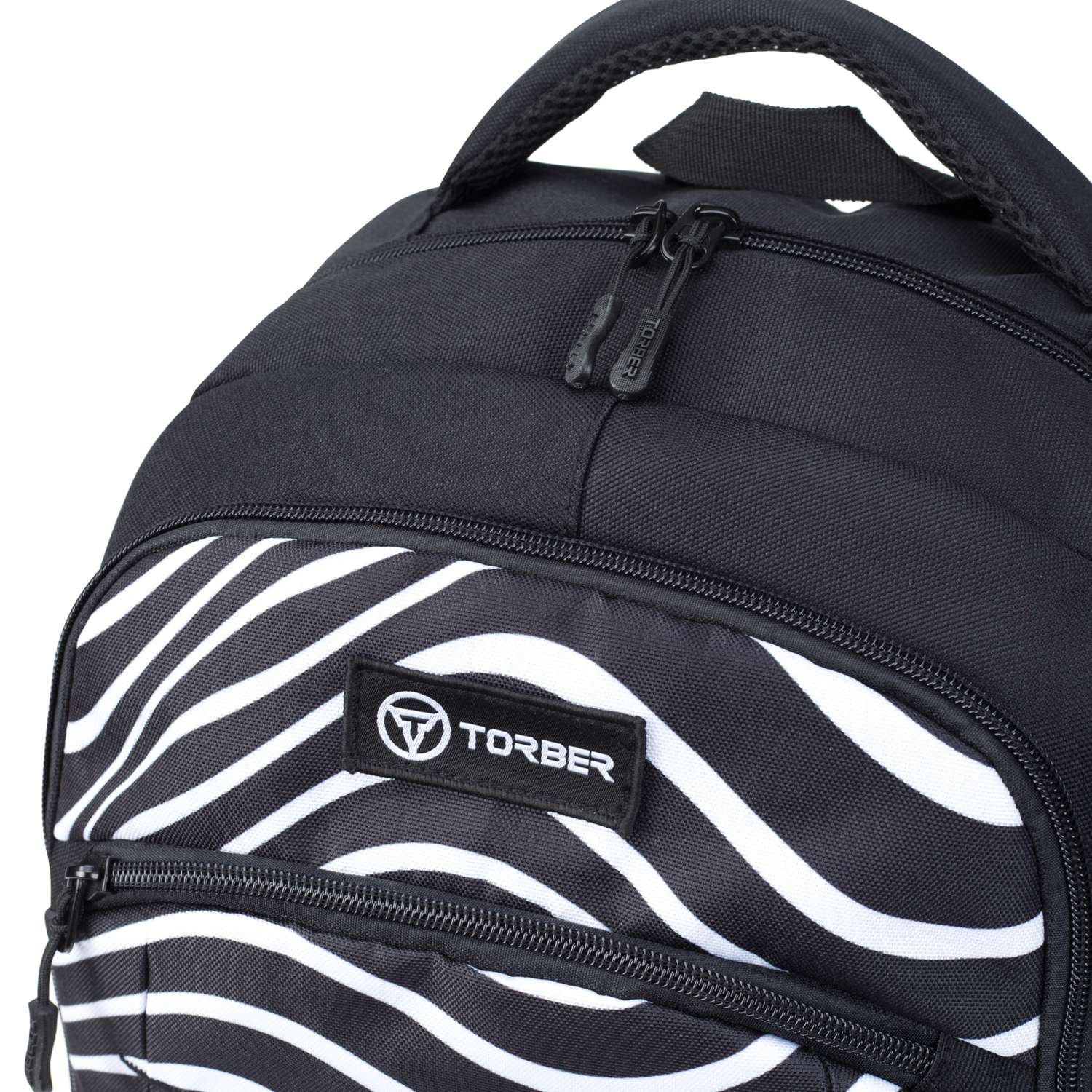 Рюкзак TORBER CLASS X черный с принтом Зебра - фото 11