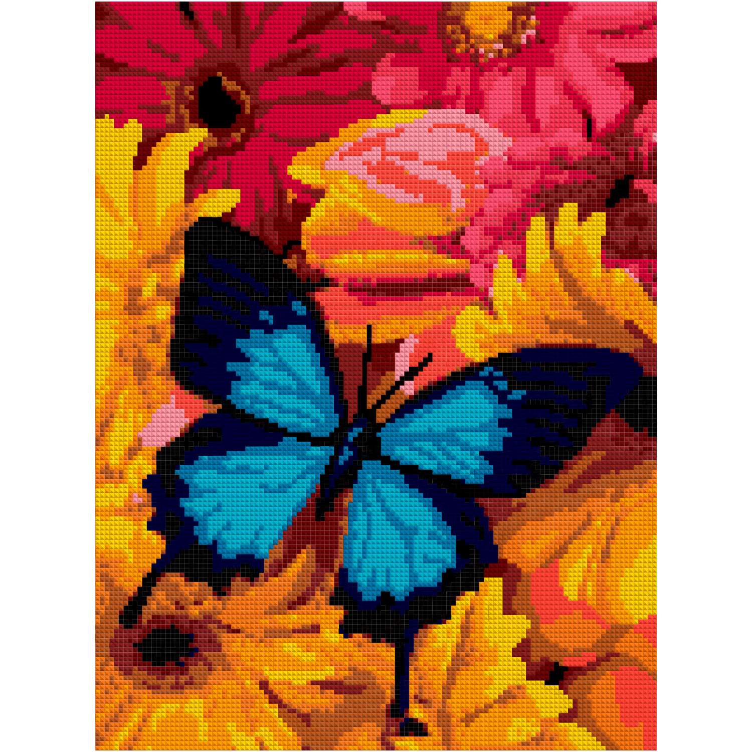 Алмазная мозаика на холсте LORI с полным заполнением Яркая бабочка 40х30 см - фото 1