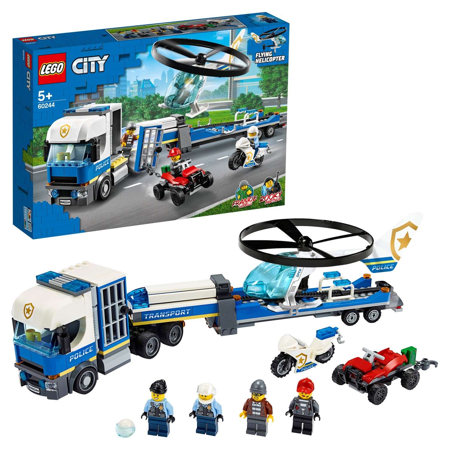 Конструктор LEGO City Police Полицейский вертолетный транспорт 60244 - фото 1