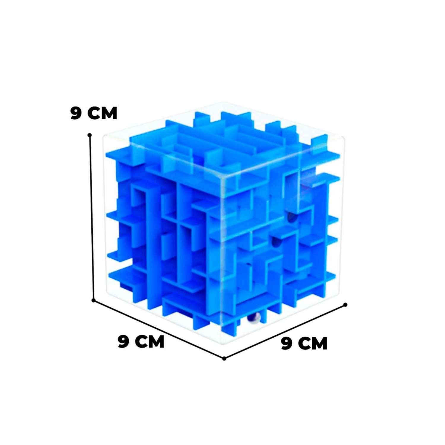 Головоломка для детей WiMI логический куб с шариком синий - фото 4