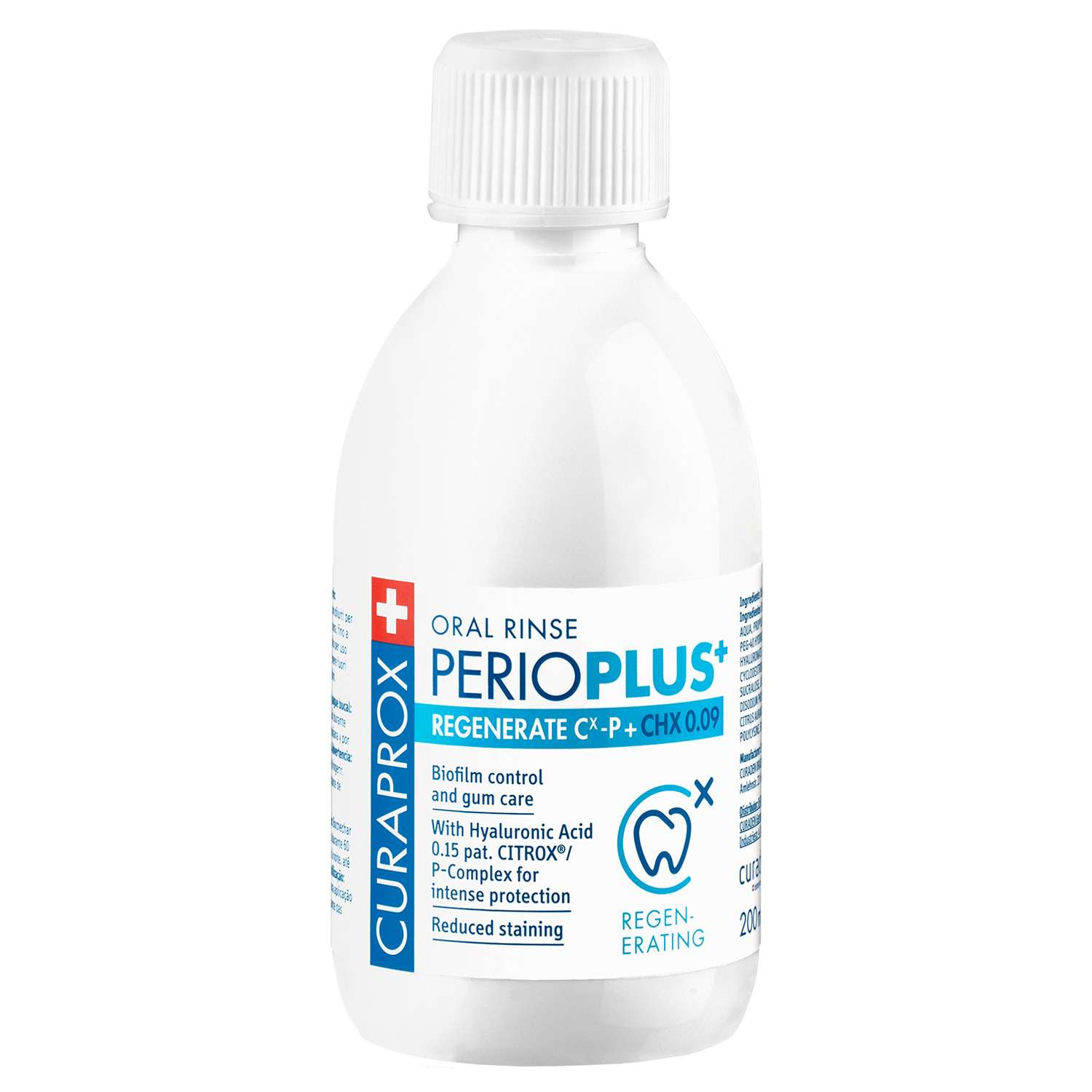 Жидкость-ополаскиватель Curaprox Perio Plus Regenerate CHX 0.09% и гиалуроновая кислота - фото 2