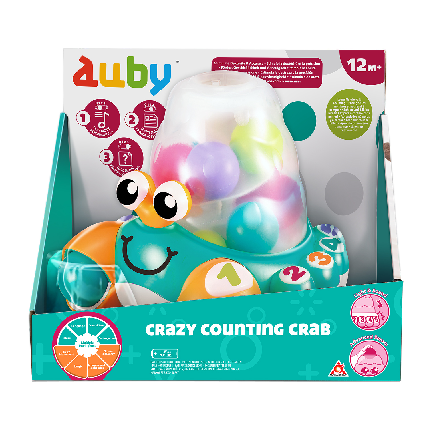 Игрушка развивающая Auby Веселый считающий краб 41087 - фото 7