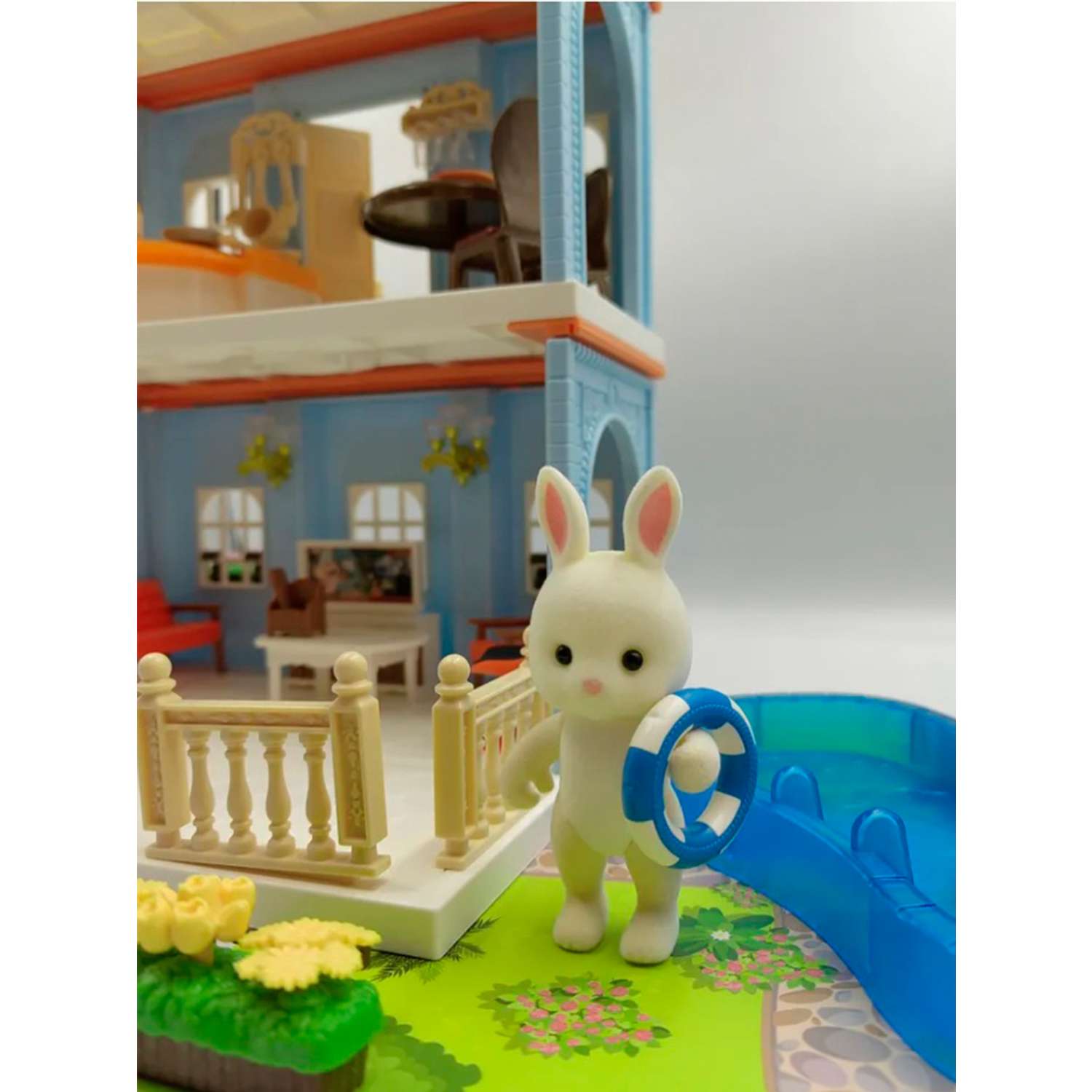 Кукольный домик детский SHARKTOYS с мебелью и куклой фигуркой животного серии гостинная и кухня 1310000008 - фото 9
