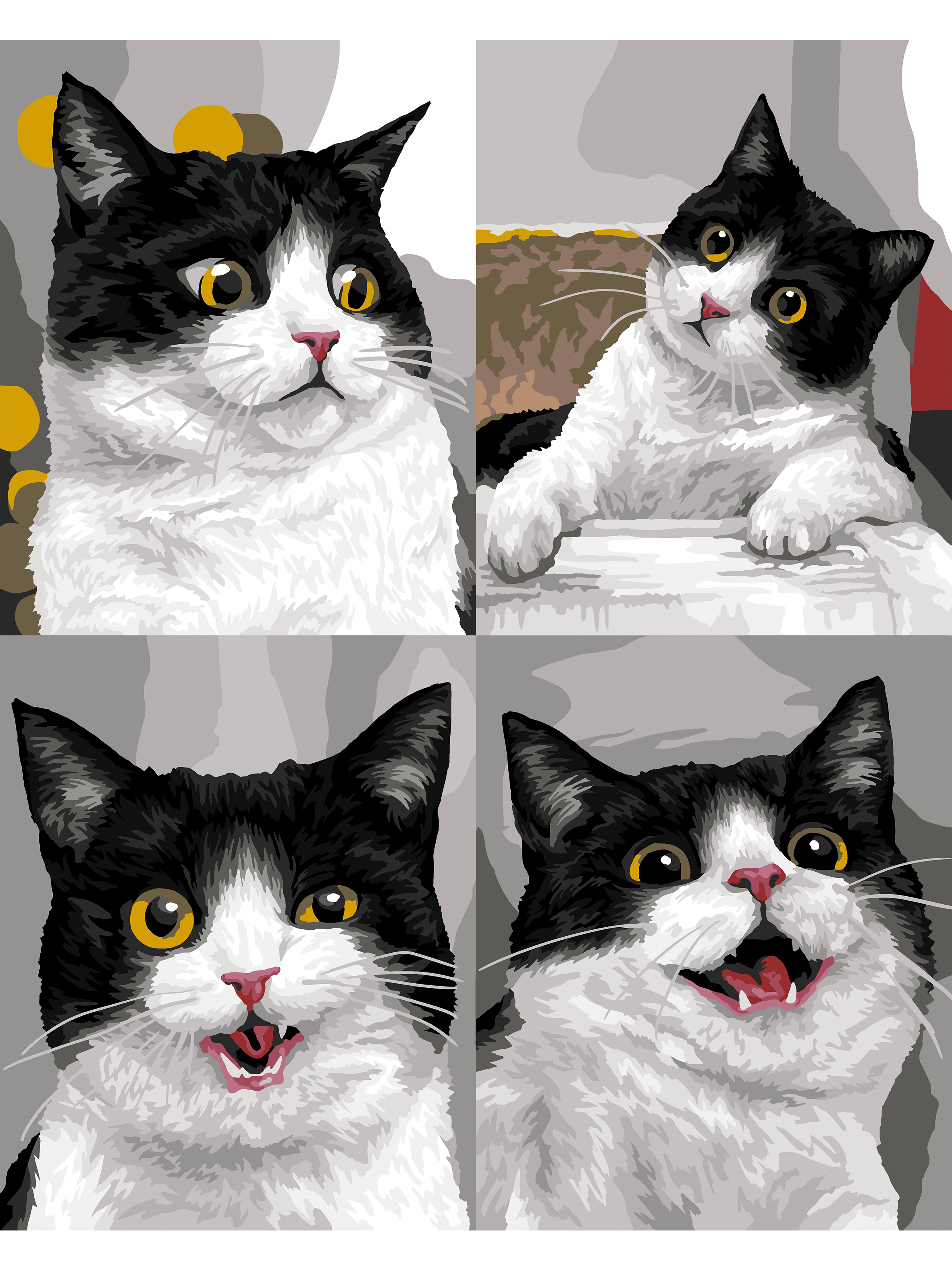 Картина по номерам Art sensation холст на подрамнике 40х50 см Кошачьи эмоции - фото 2