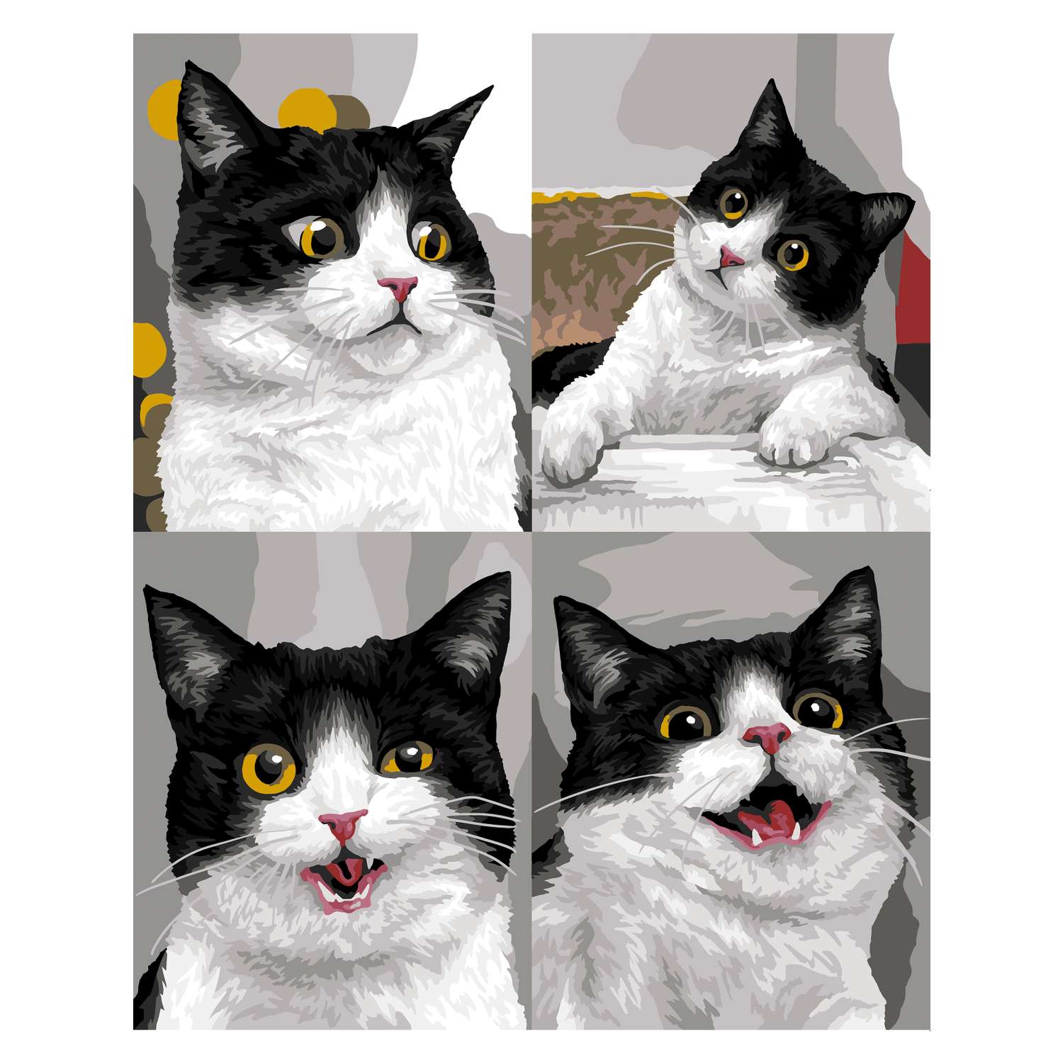 Картина по номерам Art sensation холст на подрамнике 40х50 см Кошачьи эмоции - фото 2