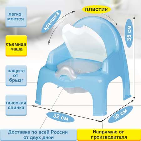 Горшок детский elfplast стульчик голубой