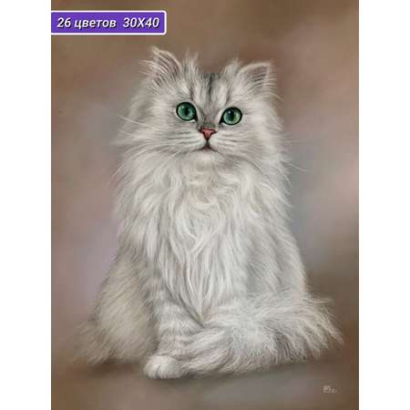 Алмазная мозаика Cristyle картина стразами Кошка Бьянка 30х40 см Cr 340021
