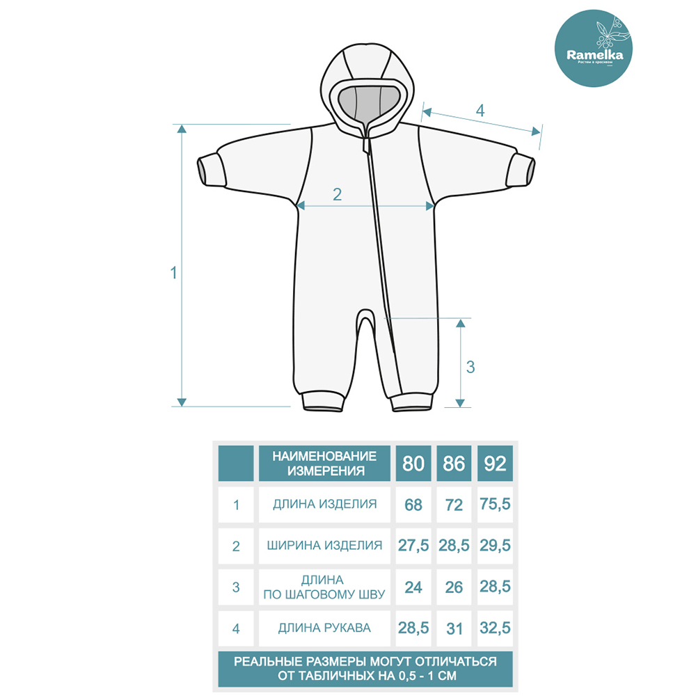 Комбинезон Ramelka 489 зайка/серый - фото 11