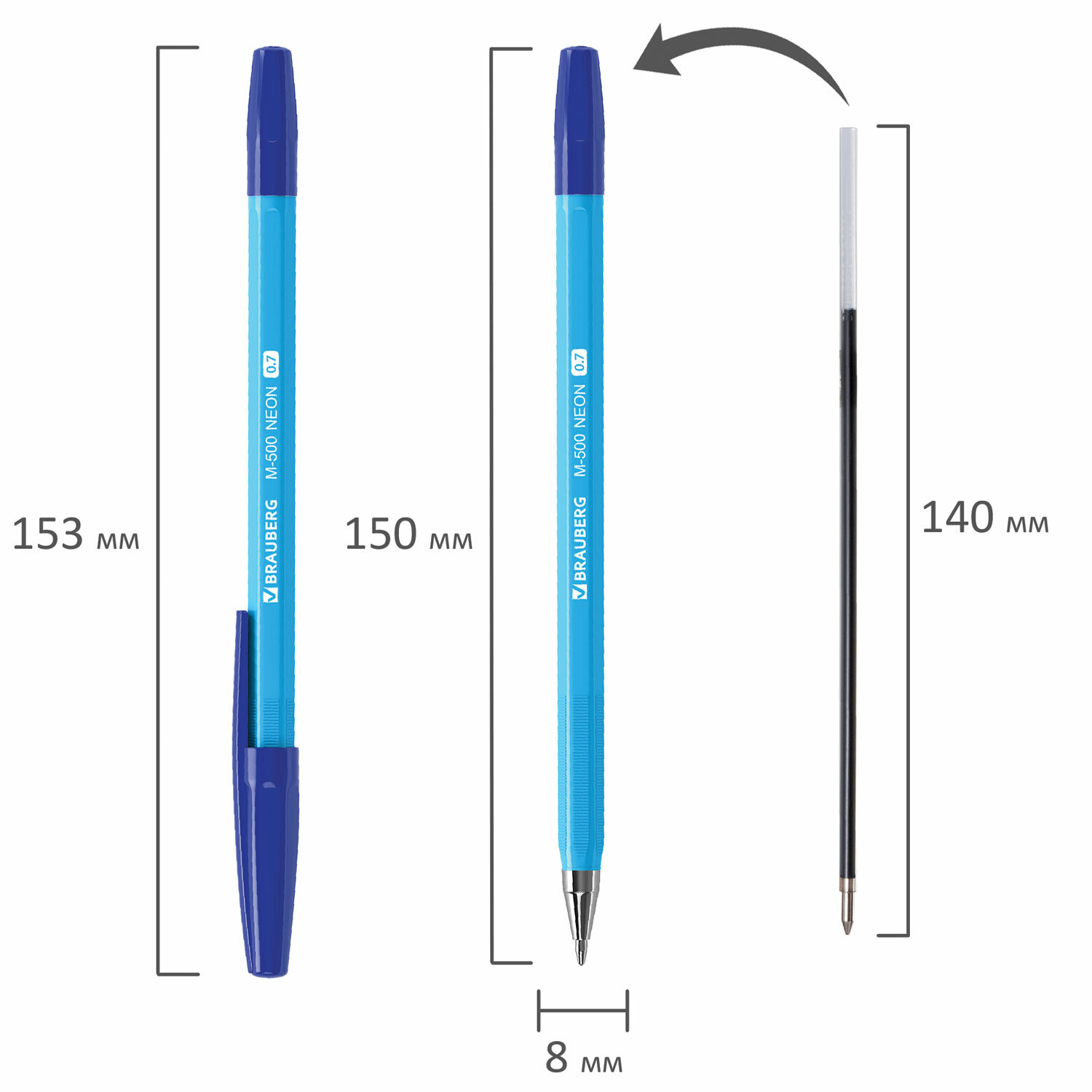 Ручки шариковые Brauberg синие набор 50 штук - фото 12