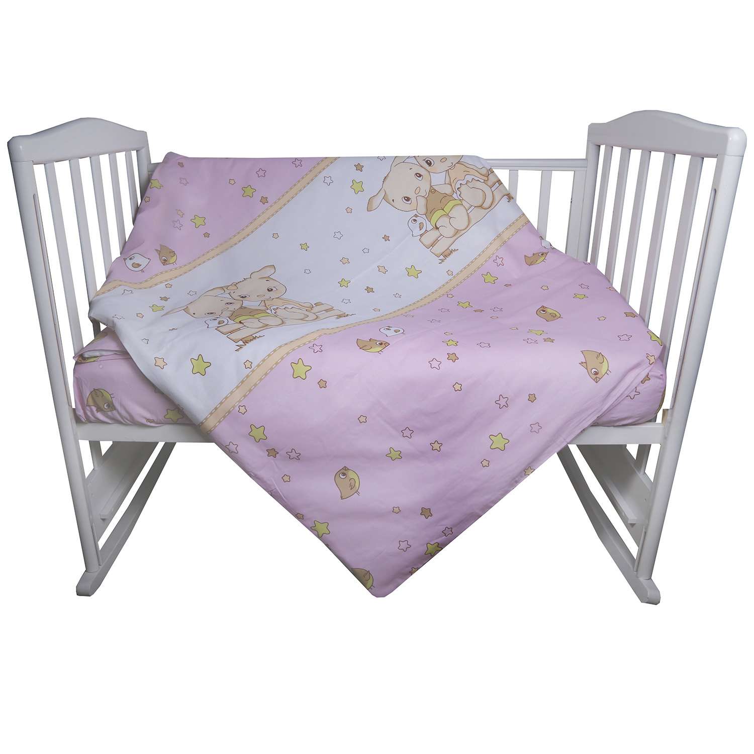 Комплект постельного белья Эдельвейс Друзья 3предмета Розовый - фото 1