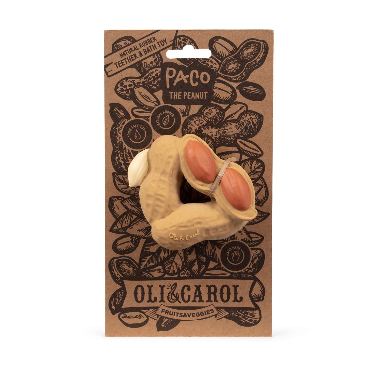Прорезыватель грызунок OLI and CAROL Paco the Peanut из натурального каучука - фото 4