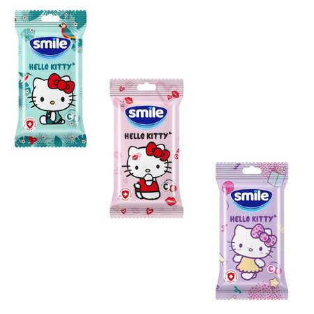 Салфетки влажные Smile W Hello Kitty 15шт в ассортименте