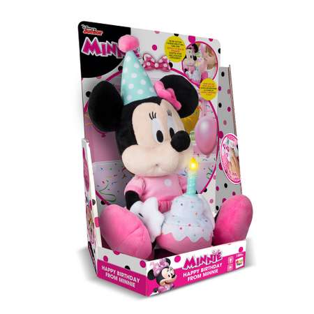 Мягкая игрушка Disney День рождения Минни 34 см звук/свет