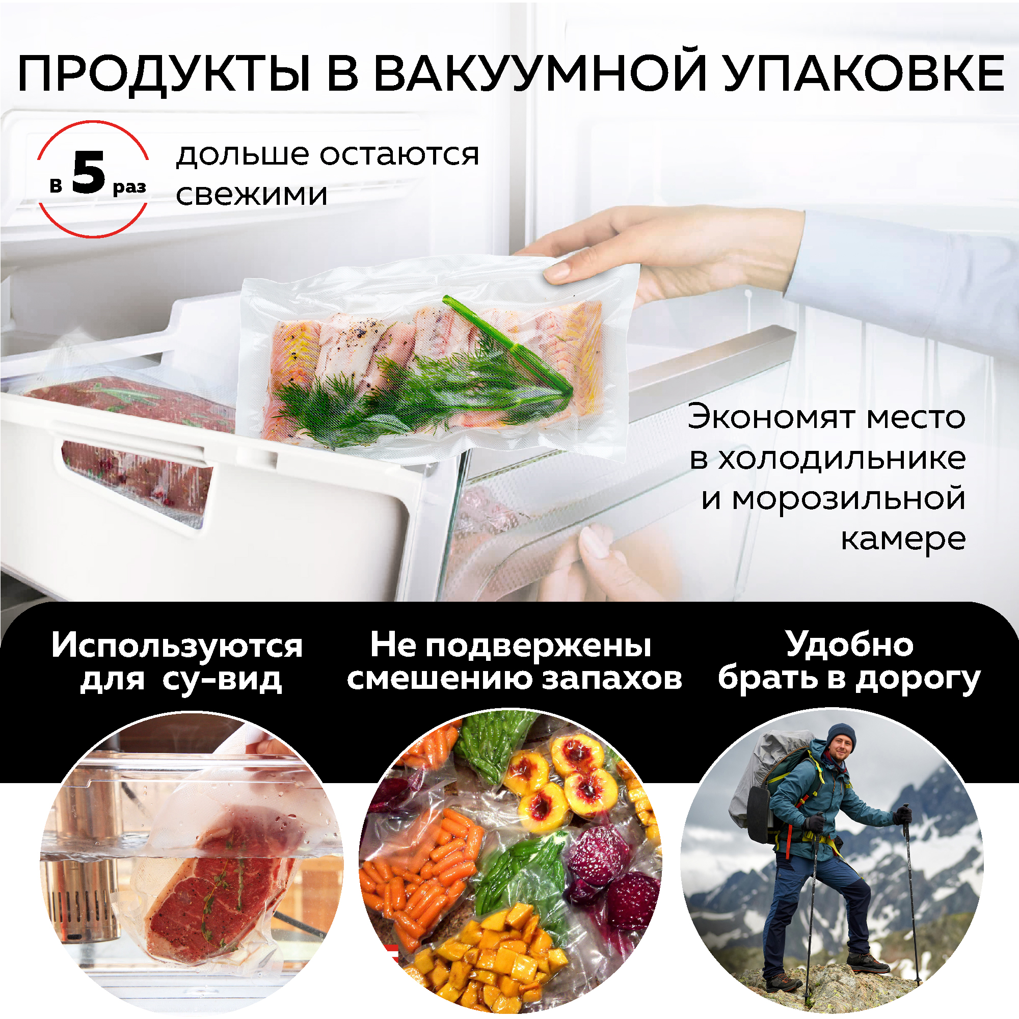 Вакуумный упаковщик GFGRIL GF-VS15 для упаковки продуктов в автоматическом и ручном режиме - фото 3