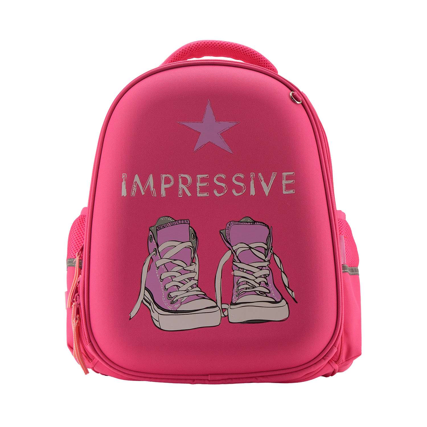 Рюкзак школьный Bruno Visconti облегченная капсула розовый с эргономичной спинкой Кеды розовые - фото 2