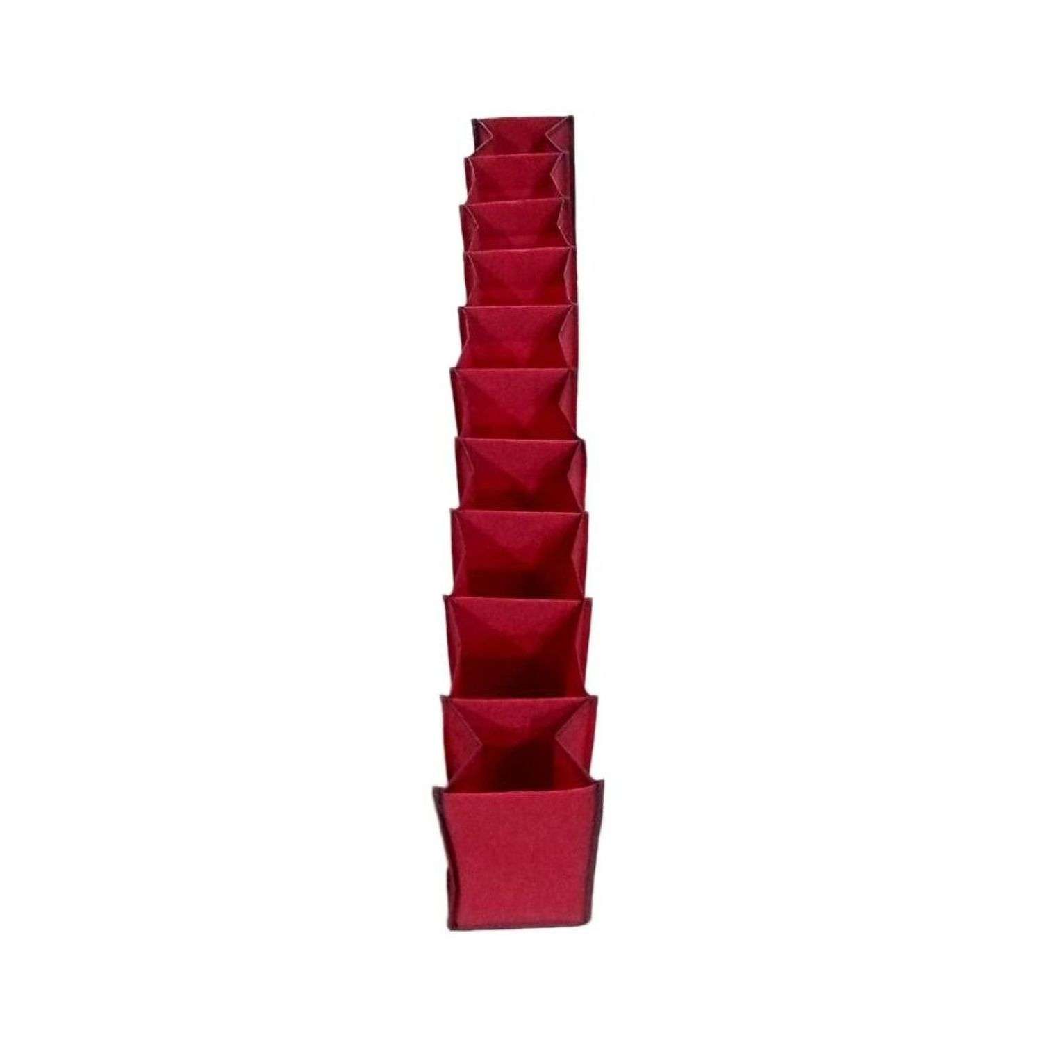 Подвесной кофр Seichi на 10 полок для хранения обуви и мелочей красный - фото 1