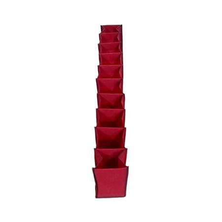 Подвесной кофр Seichi на 10 полок для хранения обуви и мелочей красный