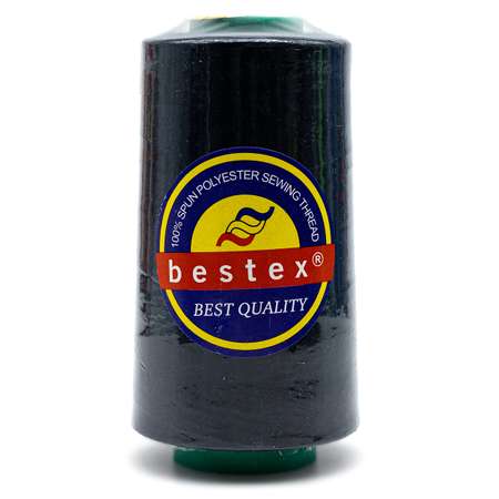 Нитки Bestex промышленные для тонких тканей для шитья и рукоделия 50/2 5000 ярд 1 шт 199 чернильный