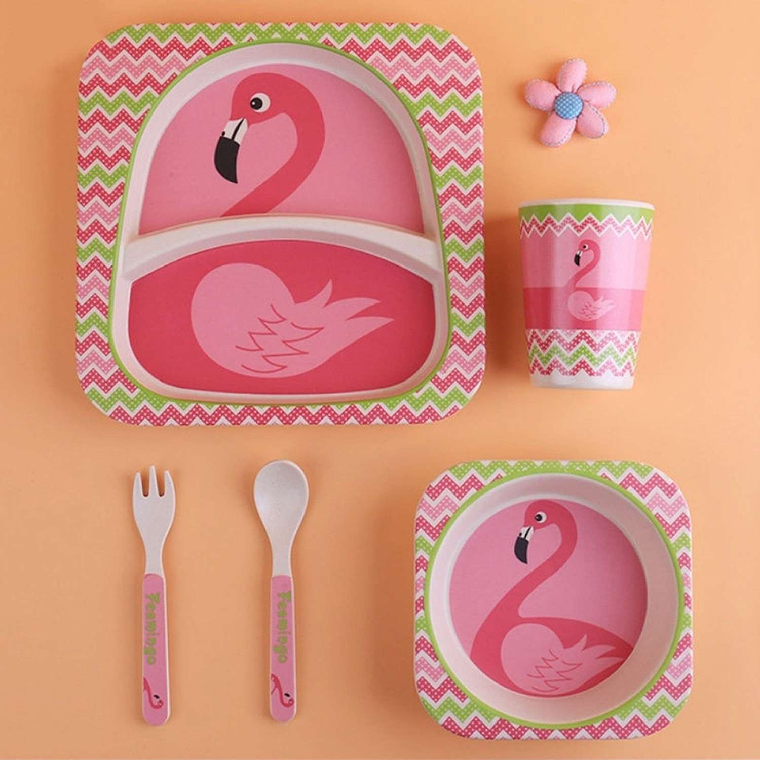 Набор детской посуды BURRG Фламинго 5 предметов - фото 2