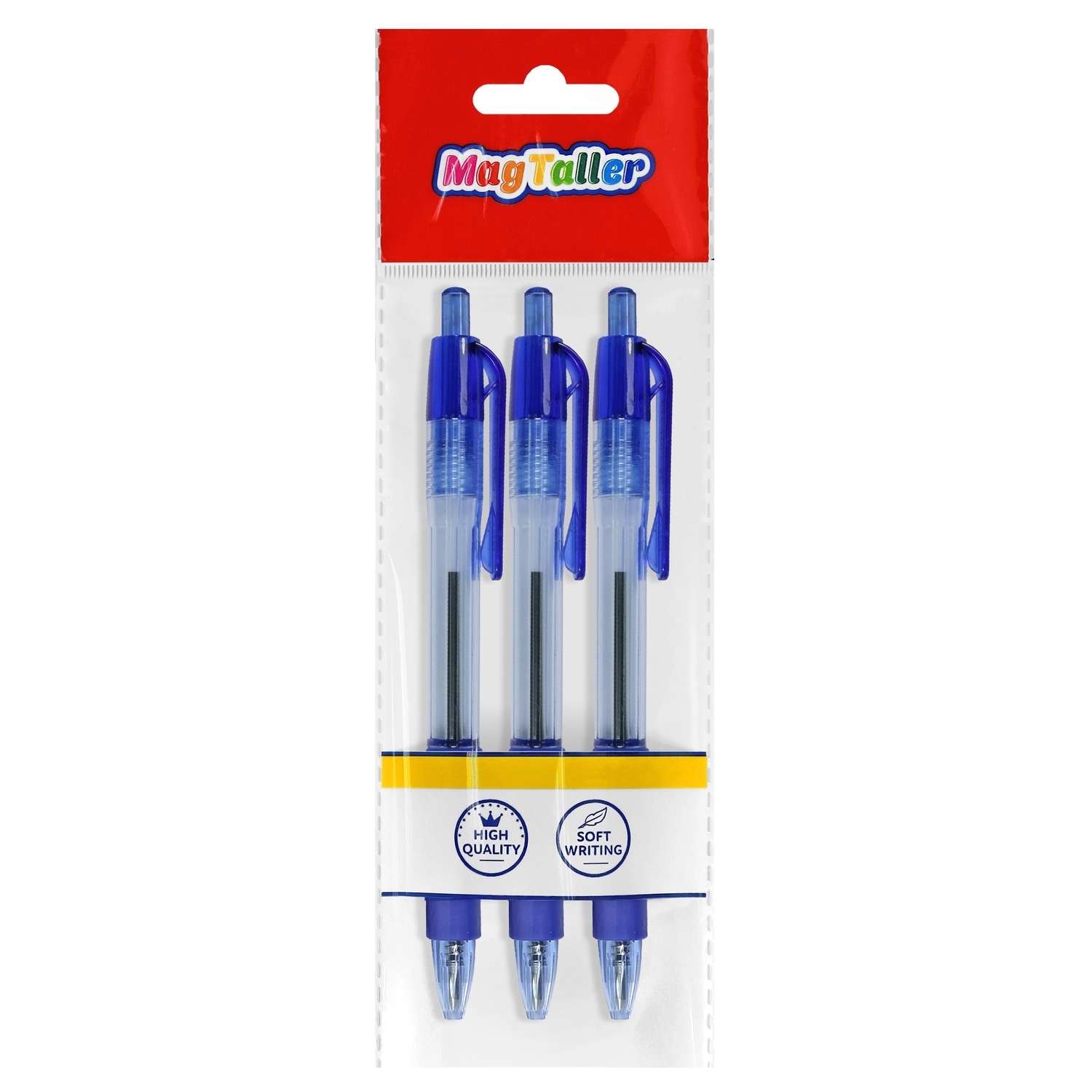 Ручка шариковая MAGTALLER синяя 3 шт - фото 1