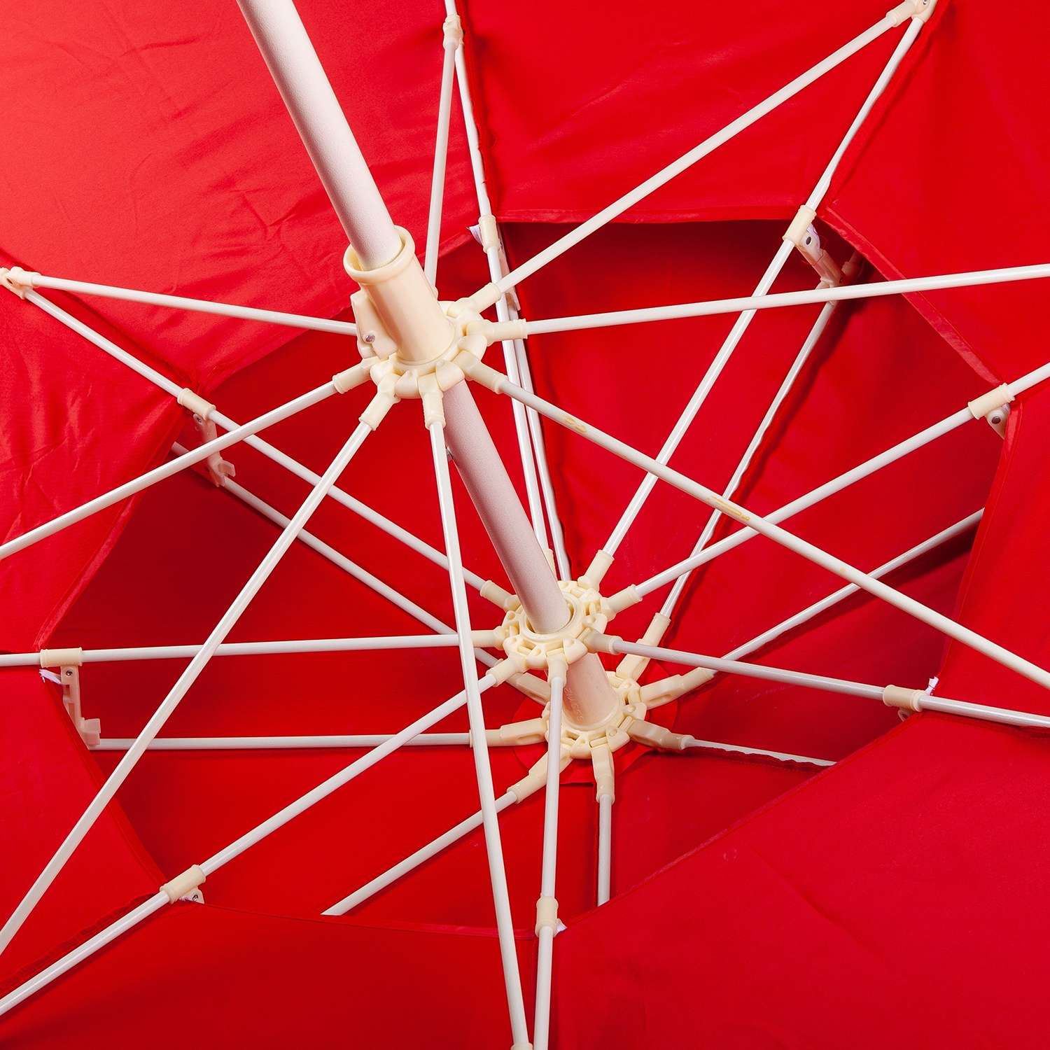 Зонт пляжный BABY STYLE большой с двойным клапаном 2.7 м красный - фото 4