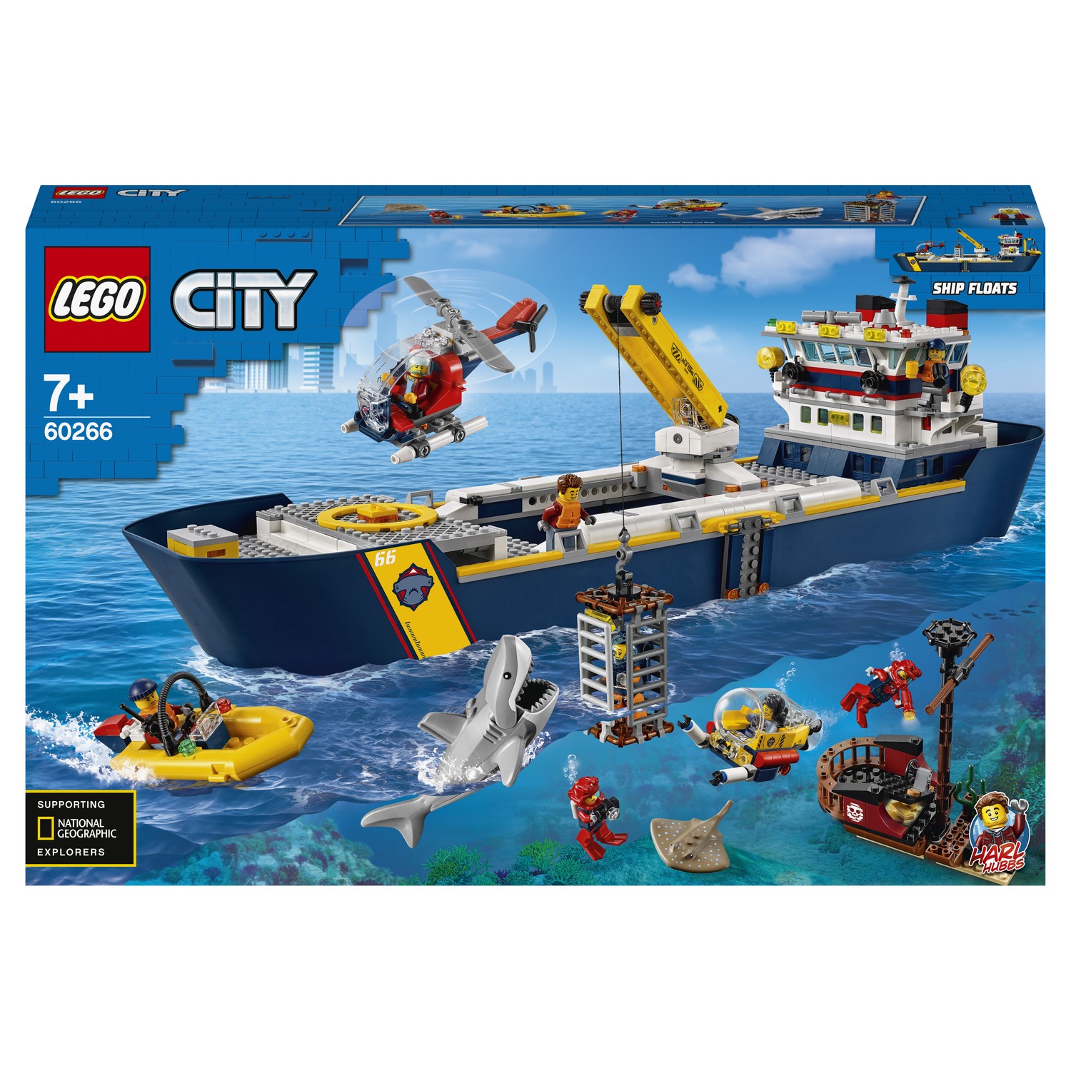 Конструктор LEGO City Исследовательское судно 60266 купить по цене 12499 ₽  в интернет-магазине Детский мир