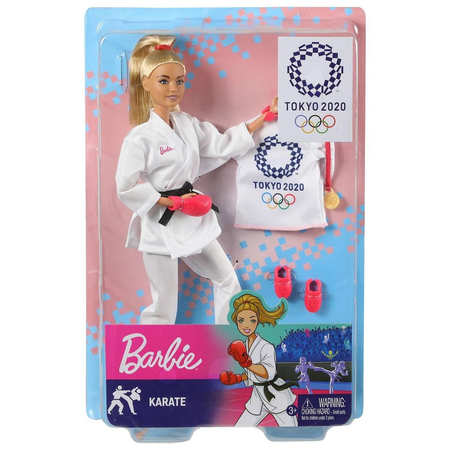 Кукла Barbie Олимпийская спортсменка Каратистка GJL74 купить по цене 999 ₽  в интернет-магазине Детский мир