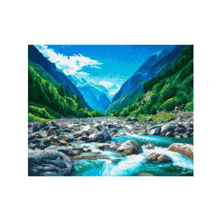 Алмазная мозаика Art sensation холст на подрамнике 40*50 см Горная речка