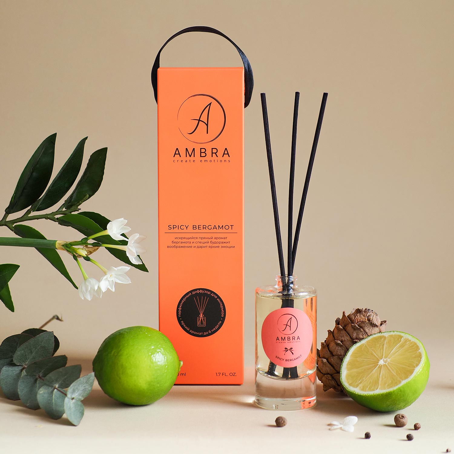 Аромадиффузор AMBRA "Spicy Bergamot", 50 мл - фото 1