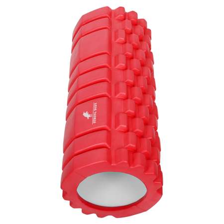 Ролик массажный STRONG BODY спортивный для фитнеса МФР йоги и пилатеса 33х14 см красный