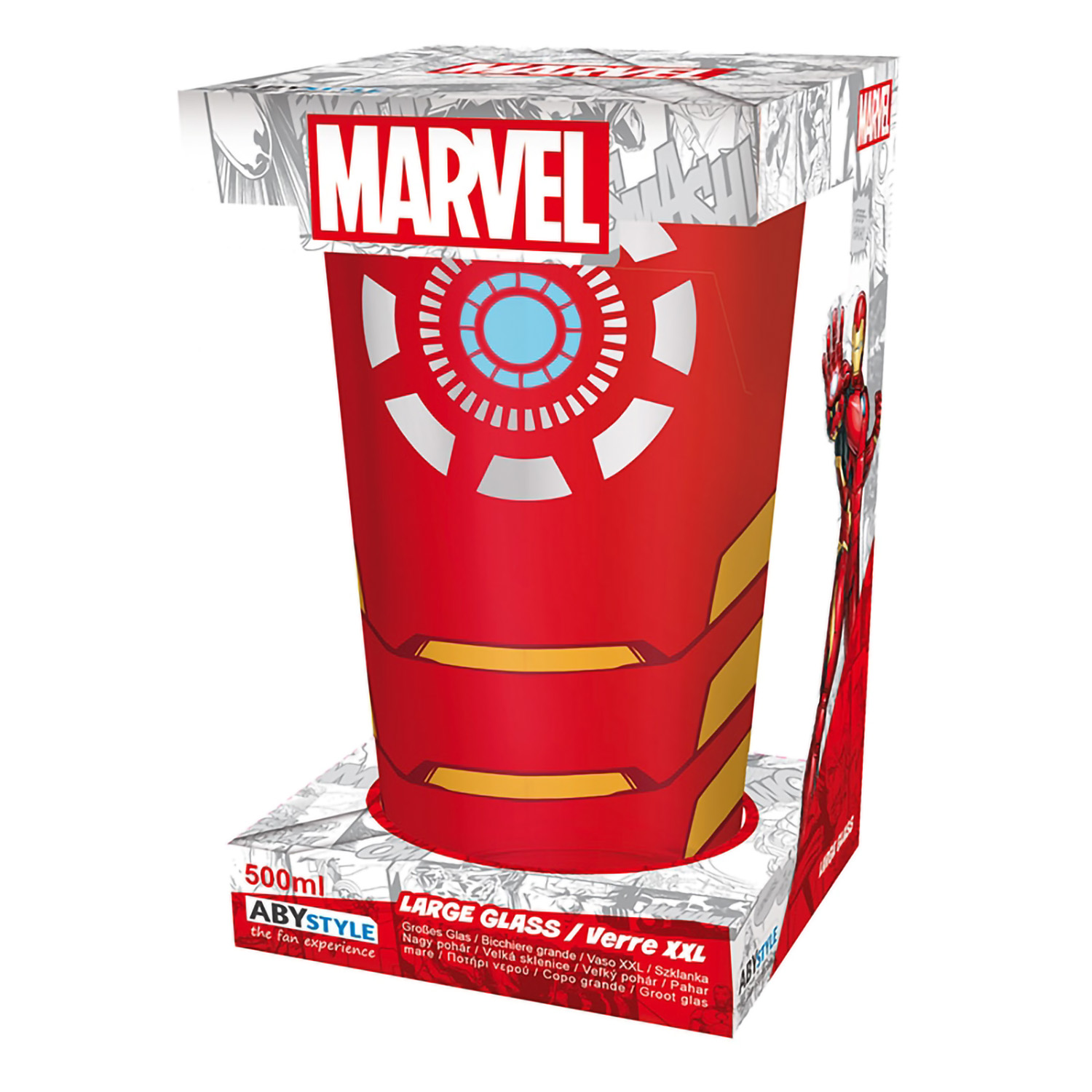 Бокал ABYStyle стеклянный Marvel Large Glass XXL 400 ml Iron Man box x2 ABYVER136 - фото 2