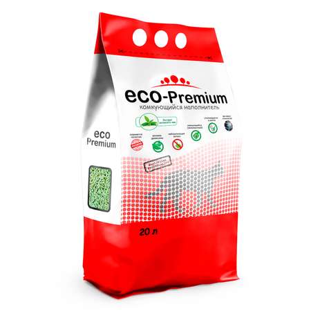 Наполнитель для кошек ECO premium комкующийся Зеленый чай 20л