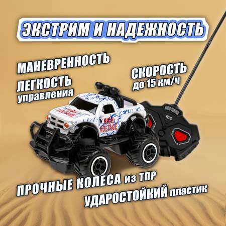 Машинка на пульте управления 1TOY Спортавто Пикап белый с светом