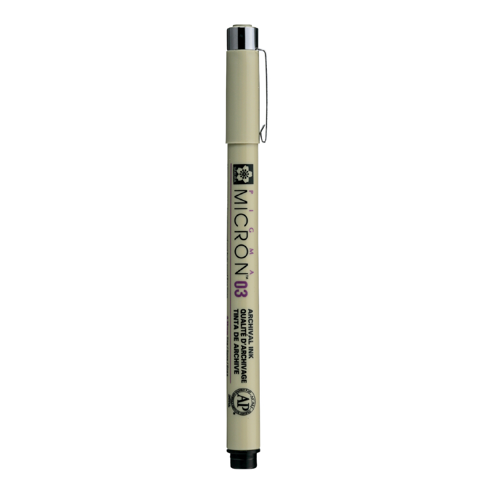 Ручка капиллярная Sakura Pigma Micron 03 цвет чернил: черный - фото 1