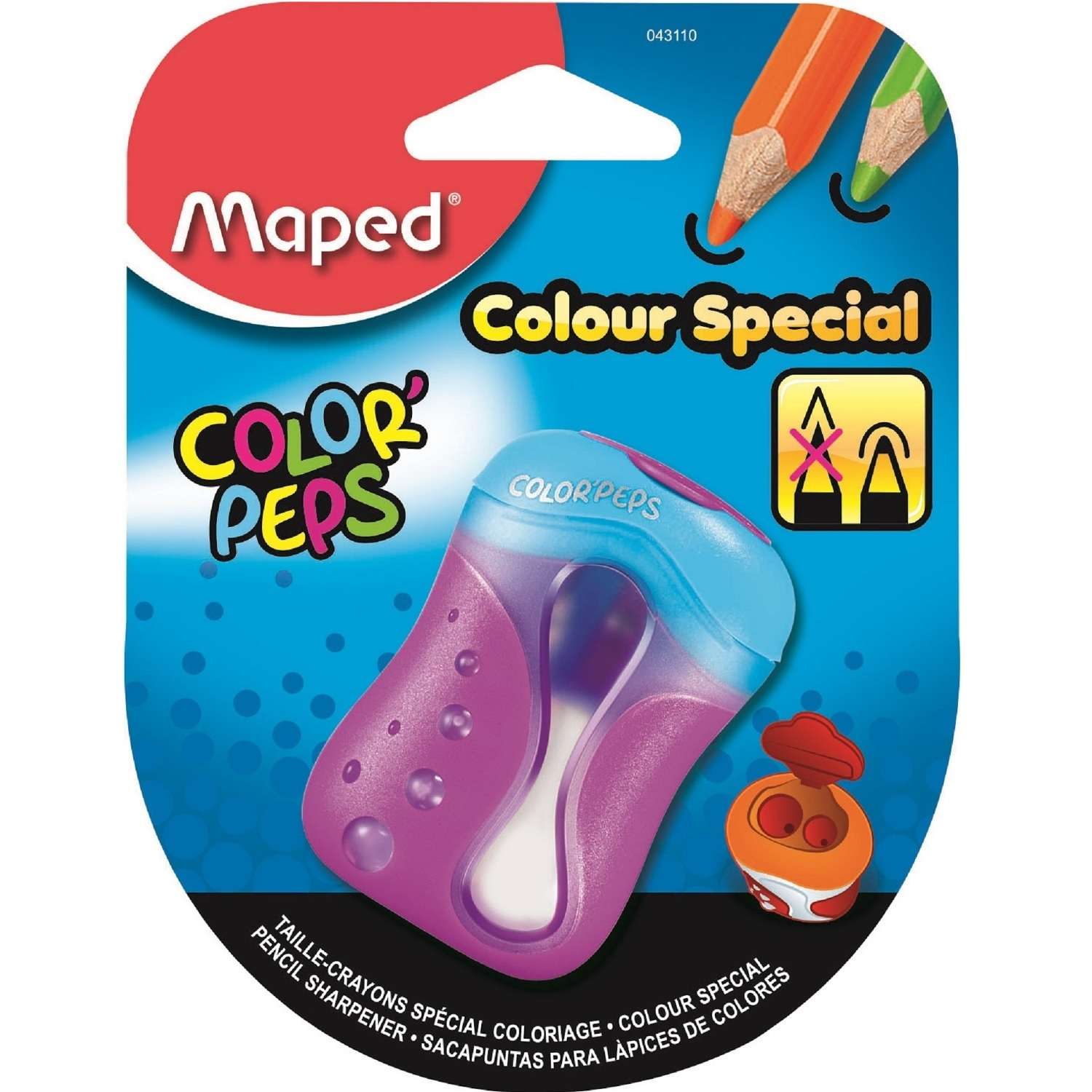 Точилка MAPED Color peps 2 отверстия с контейнером в ассортименте - фото 3