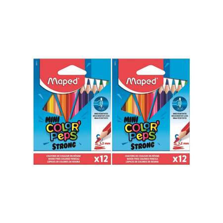 Карандаши цветные MAPED Colorpeps mini strong 12 цветов пластиковые 2 набора