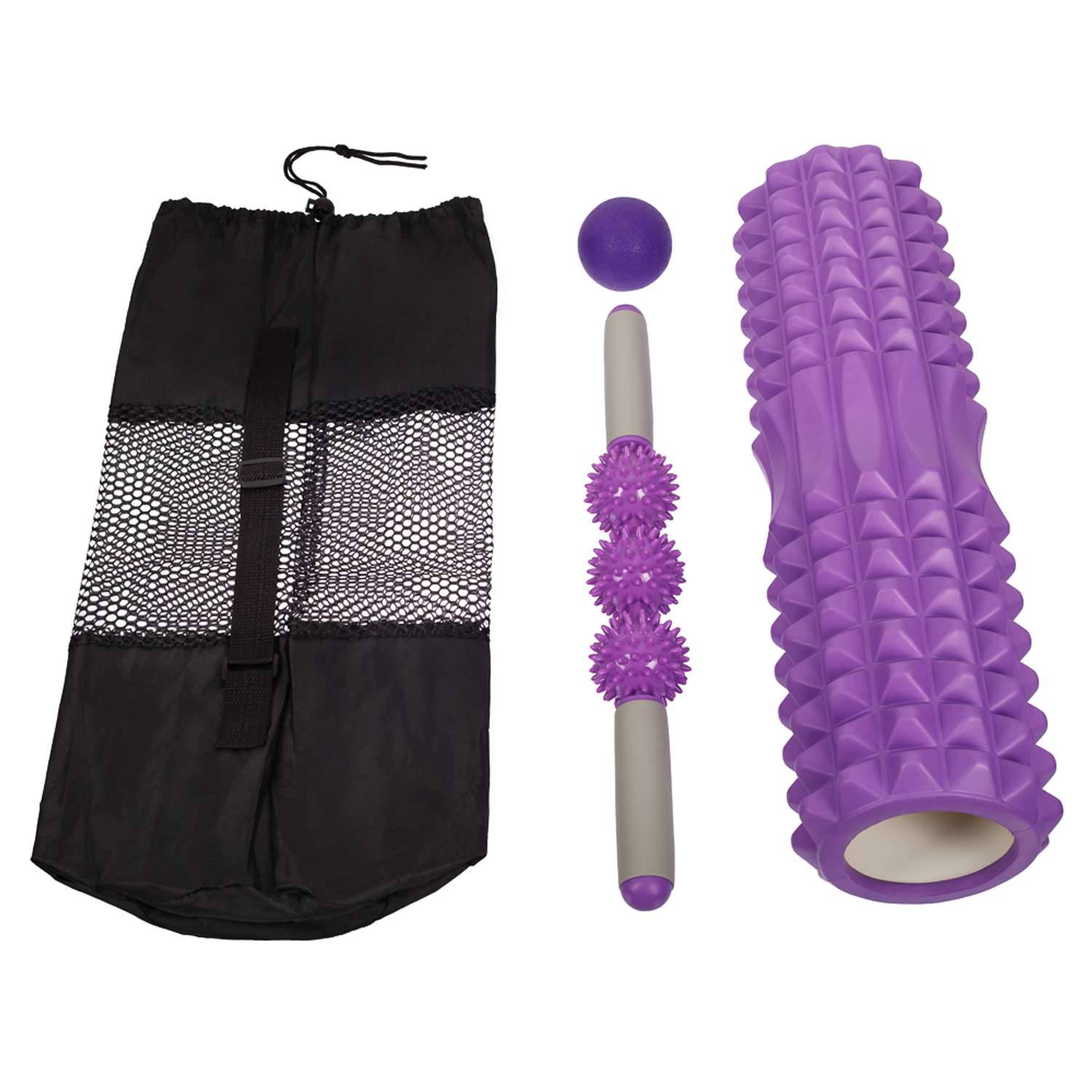 Комплект для фитнеса STRONG BODY 3 предмета: ролик массажный 45 см. ручной массажер и МФР мяч - фото 11
