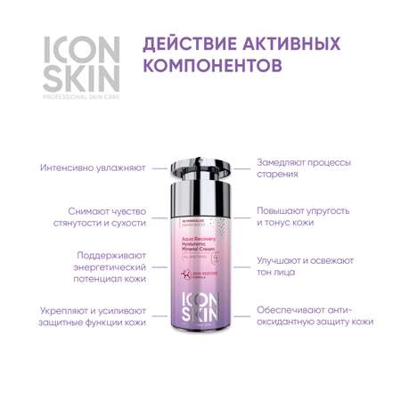 Крем для лица ICON SKIN с гиалуроновой кислотой и минералами Aqua Recovery 30 мл