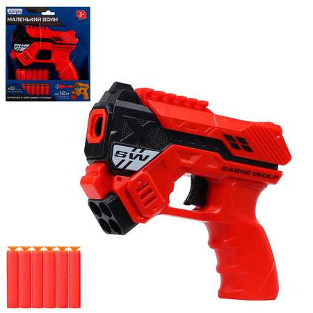 Игрушечное оружие Маленький Воин Бластер с мягкими пулями ручной затвор JB0211061