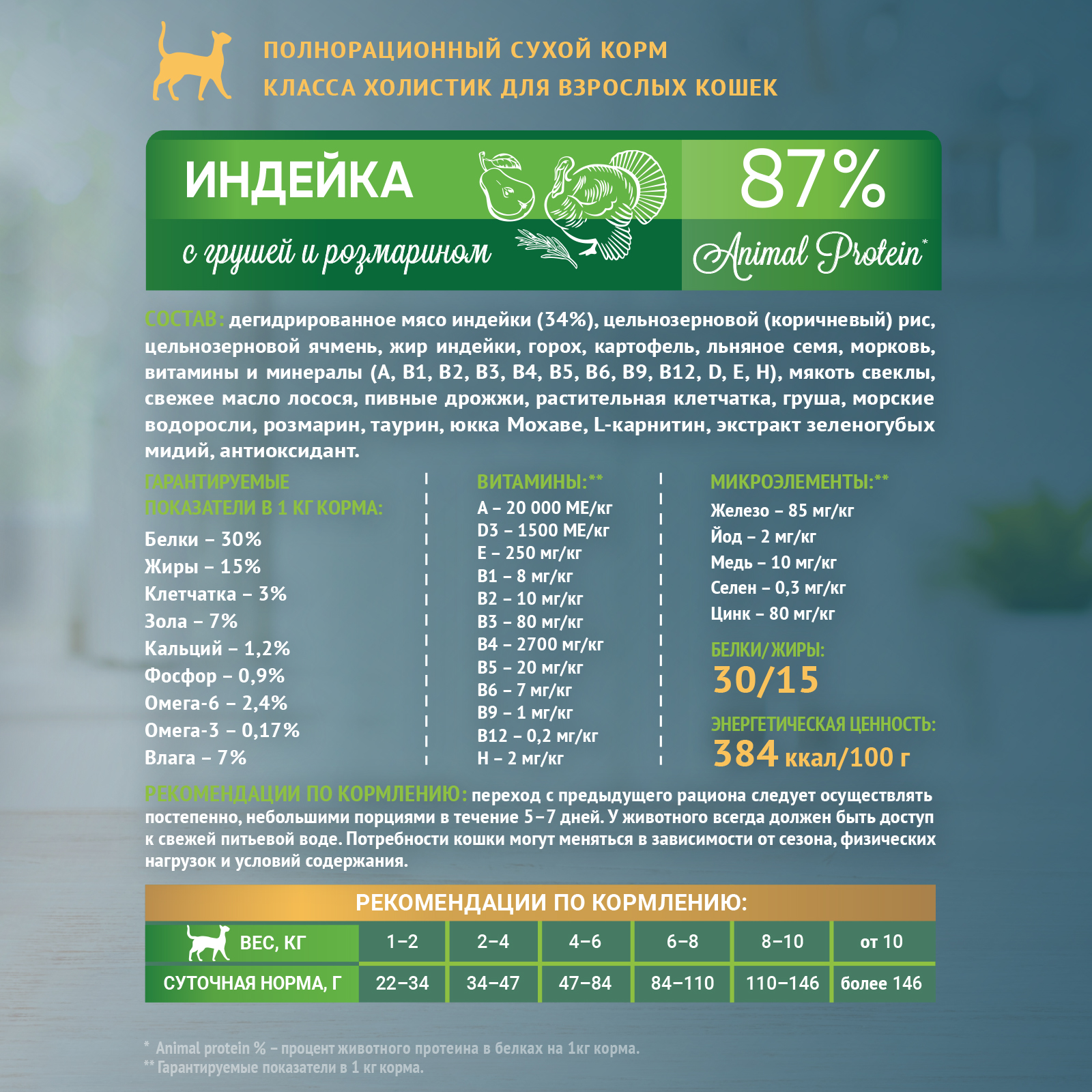 Корм для кошек Зоогурман Holistic 1.5кг индейка с грушей и розмарином полнорационный сухой - фото 6