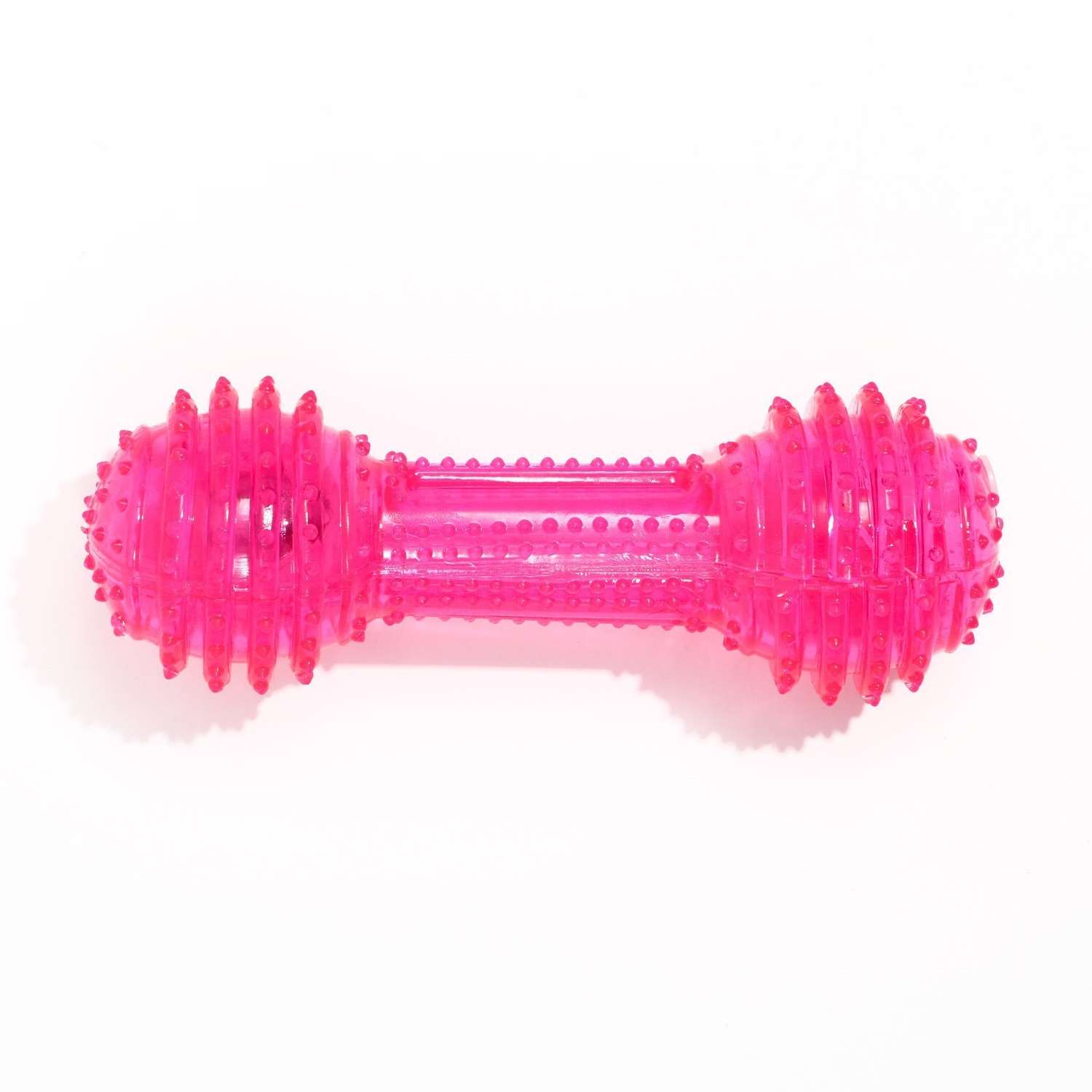 Игрушка для собак Пижон светящаяся Круглая кость 15 см розовая - фото 1