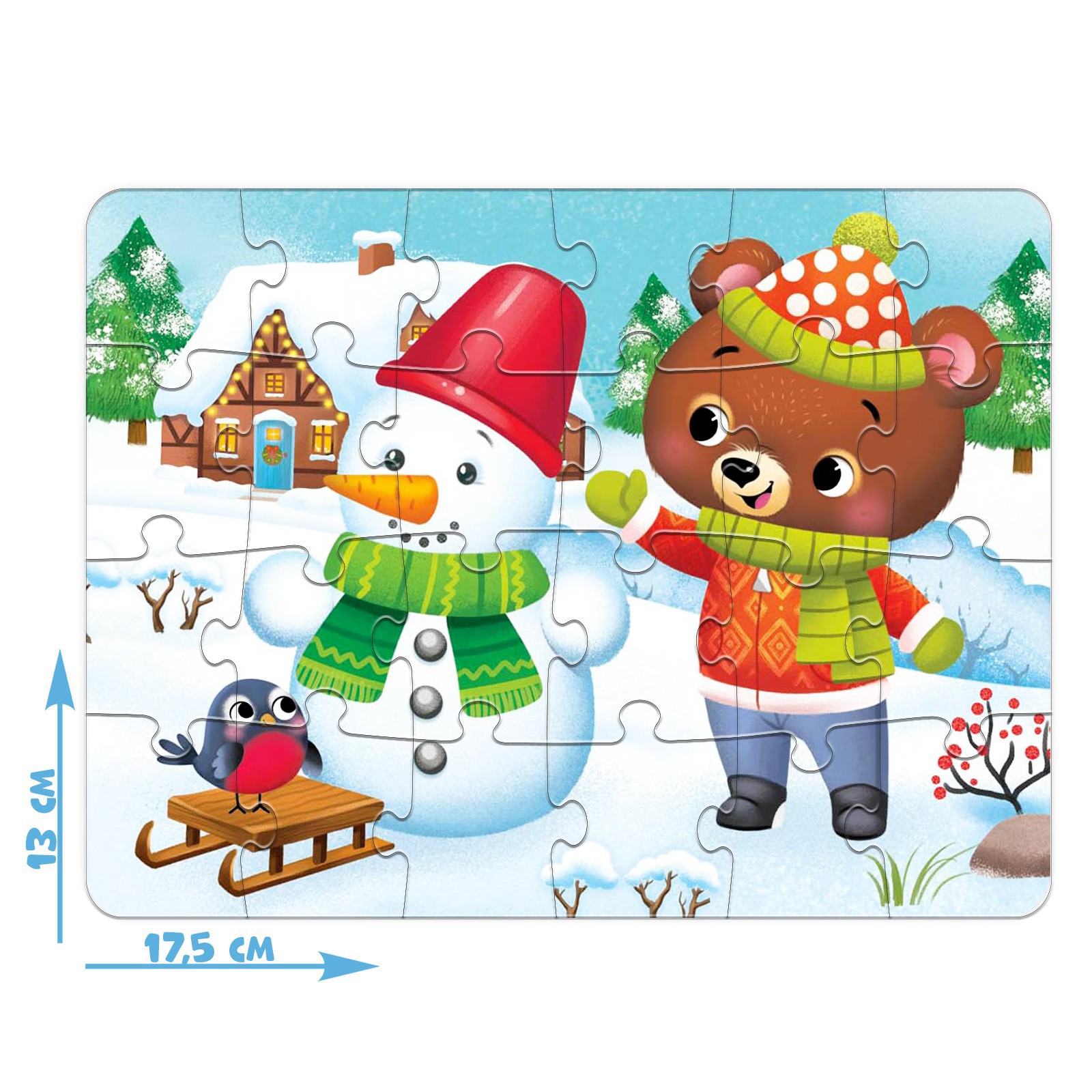 Пазл Puzzle Time «Новогодние развлечения» большая подарочная коробка 24 элемента - фото 2
