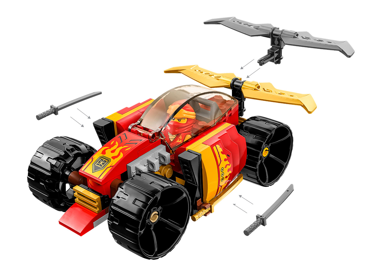 Конструктор детский LEGO Ninjago Гоночный автомобиль ЭВО Кая 71780 - фото 3