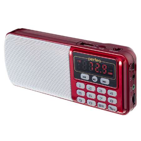 Радиоприемник Perfeo цифровой ЕГЕРЬ FM+ 70-108МГц MP3 питание USB или BL5C красный i120-RED