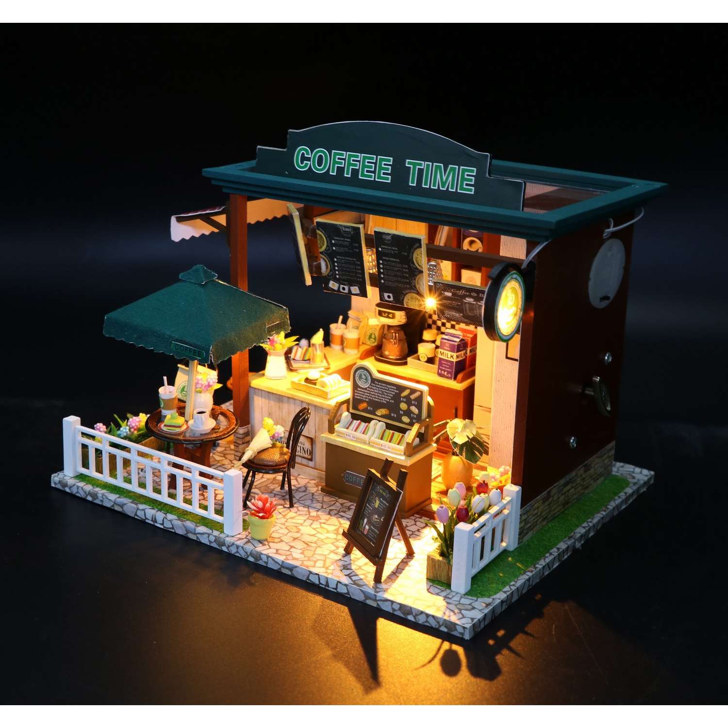 Интерьерный конструктор HitToy Румбокс Кофейня Coffee Time с куполом C006 - фото 3