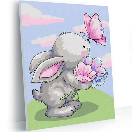 Картина по номерам ARTOP на картоне 15х21 см Кролик Снежок