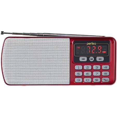 Радиоприемник Perfeo цифровой ЕГЕРЬ FM+ 70-108МГц MP3 питание USB или BL5C красный i120-RED