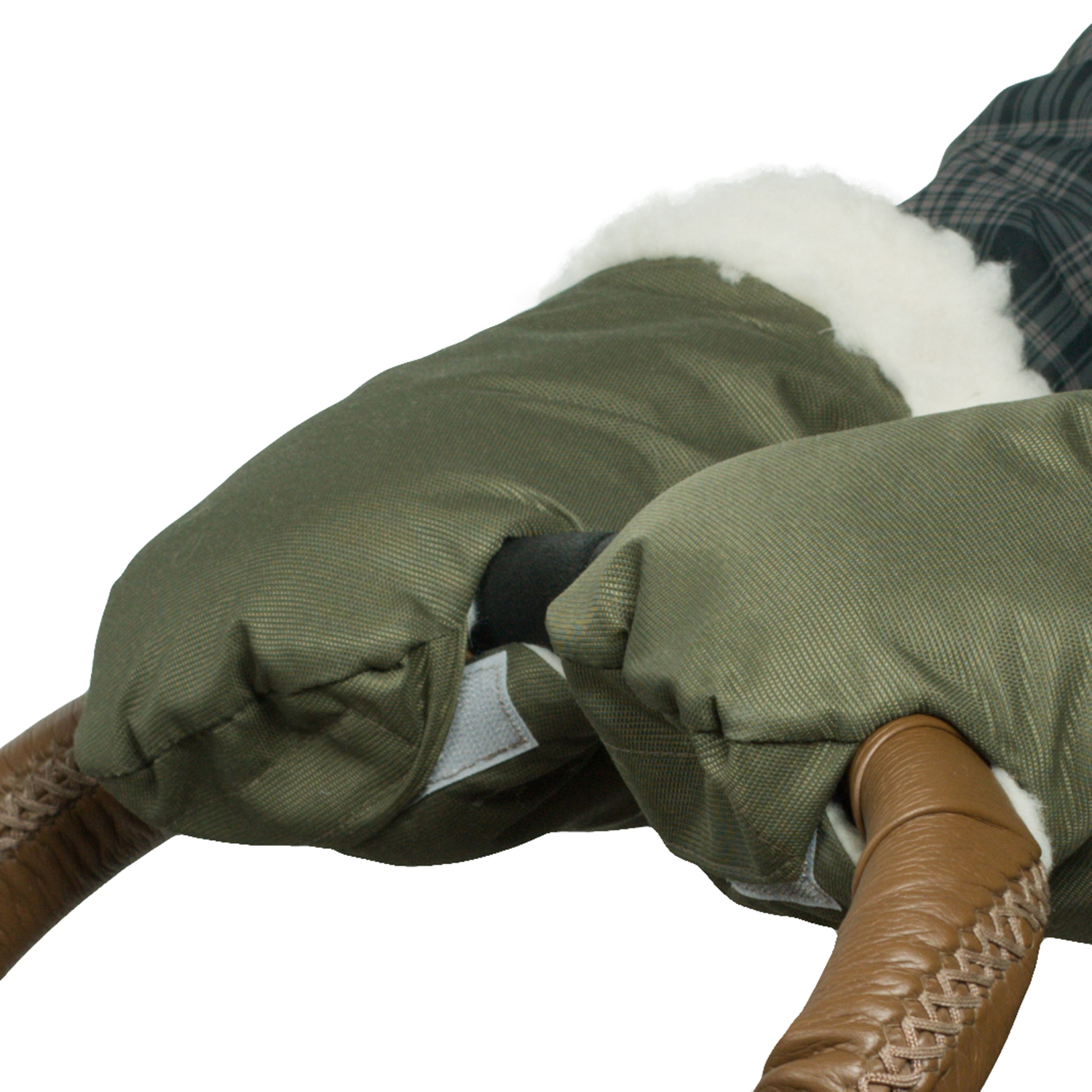 Муфта-рукавички для коляски Чудо-чадо меховая Прайм оливковая МРМ01-001 - фото 5